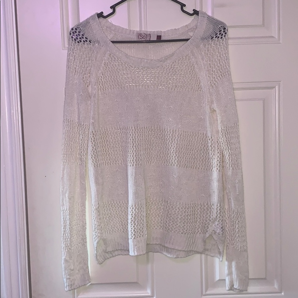 See through long sleeve sweater